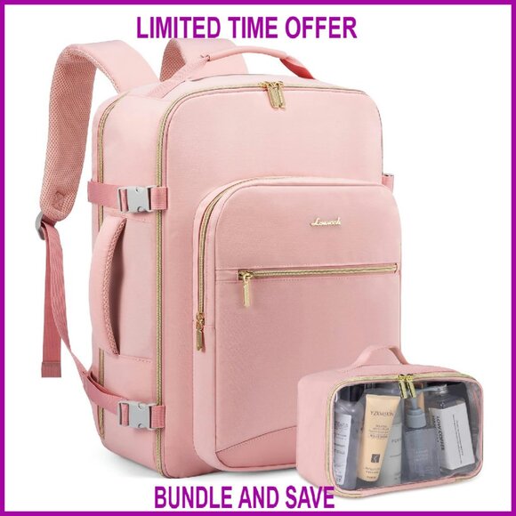 50L Travel Backpack with Toiletry Bag, 18